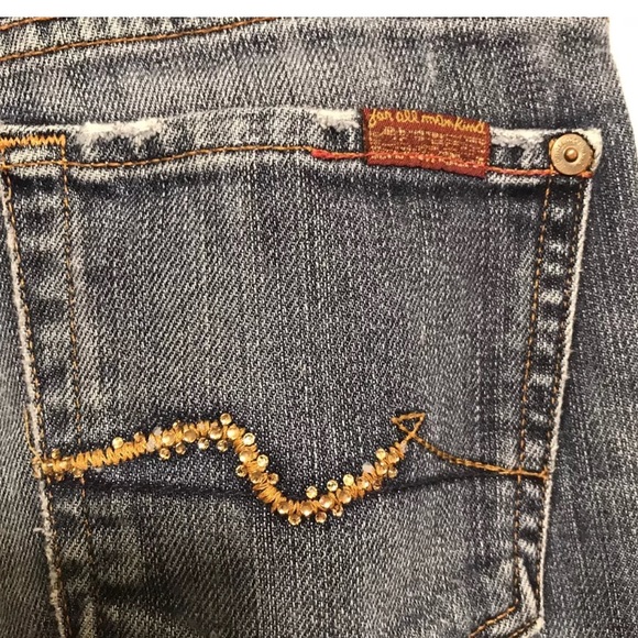 7 For All Mankind Distressed Jeans Bootcut - Picture 6 of 8